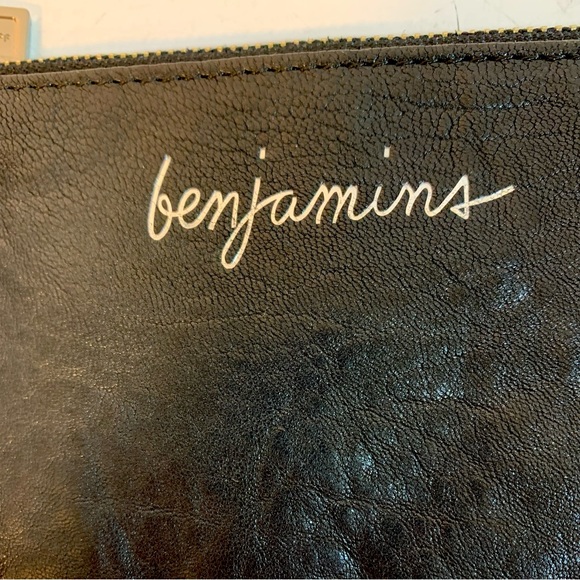 REBECCA MINKOFF Black Leather "Benjamins" Zippered Pouch Wallet - Picture 3 of 6